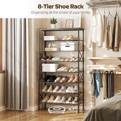 YATINEY 8 Tier Shoe Rack, Shoe Storage Organizer, Large Capacity Shoe Shelf - Image 6