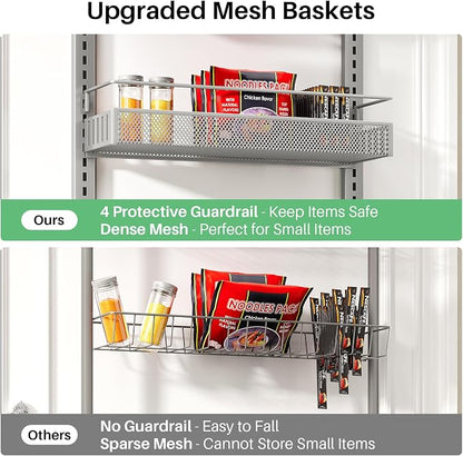 SNTD 8 Tiers Over the Door Organizer, Height Adjustable Spice Rack, Dense Mesh - Image 5