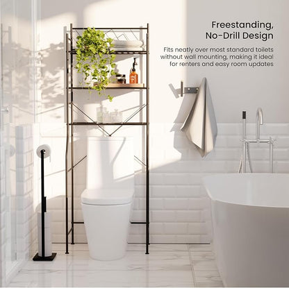 Home Zone Living Over-the-Toilet Bathroom Storage Cabinet Organizer | - Image 4