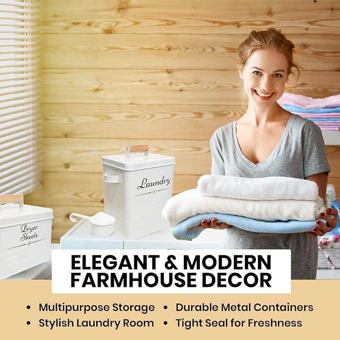 Farmhouse Metal Laundry Pods Container - Image 7