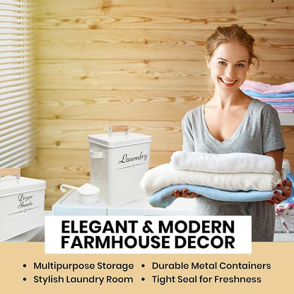 Farmhouse Metal Laundry Pods Container - Image 7