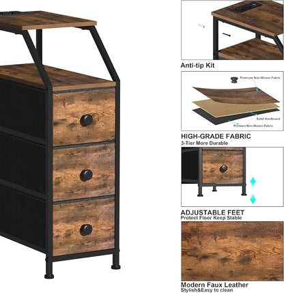Tohomeor Narrow Dresser Tall Skinny Storage Tower Vertical Slim Chest of Drawers - Image 6
