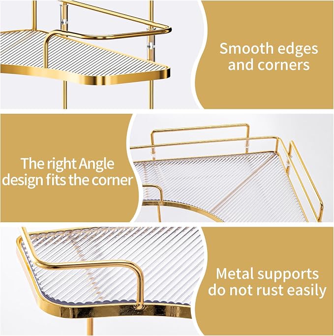 Seoneiro 2 Tier Corner Bathroom Counter Organizer, Cosmetic Skincare Organizer - Image 4