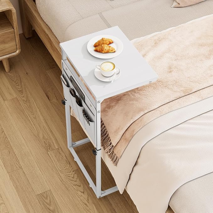 Vagusicc C Shaped End Table, Adjustable Height Small Couch Side Table - Image 4
