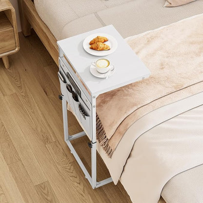 Vagusicc C Shaped End Table, Adjustable Height Small Couch Side Table - Image 4