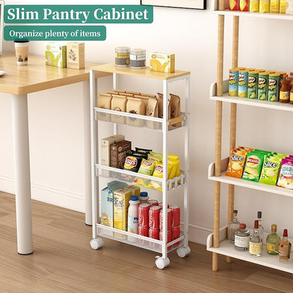 TIPGO Utility Slim Storage Cart, 4 Tier Rolling Cart - Image 6