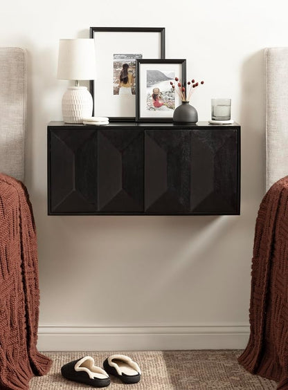 Kate and Laurel Ranier Modern Wooden Two-Door Wall Cabinet, Decorative Storage - Image 2