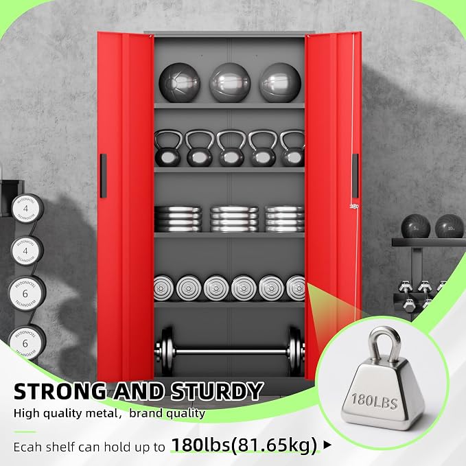 INTERGREAT Metal Storage Cabinet, Tall Metal Cabinet - Image 6