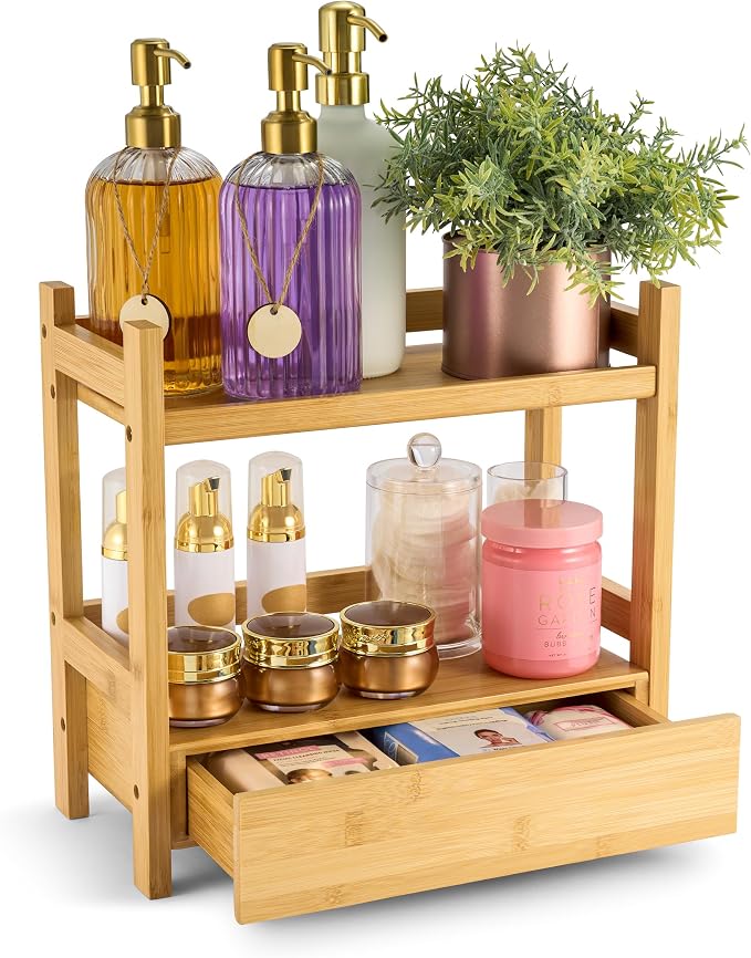 Sorbus Bamboo Bathroom Counter Organizer – 2-Tier Shelf by Sorbus