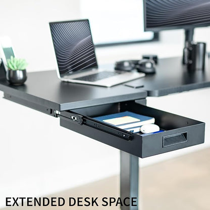 VIVO Black Clamp-on 24 x 14 in Desk Extender, DESK-EXT24D | Premium, Built-in - Image 2