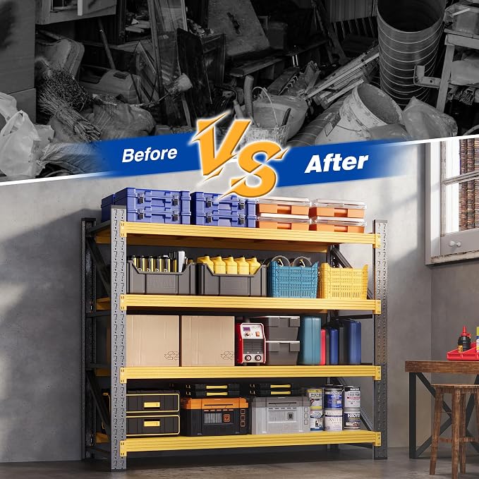 BYBYNSOE 48" W Storage Shelves 3000lbs Garage Metal Shelving Heavy Duty Garage - Image 5