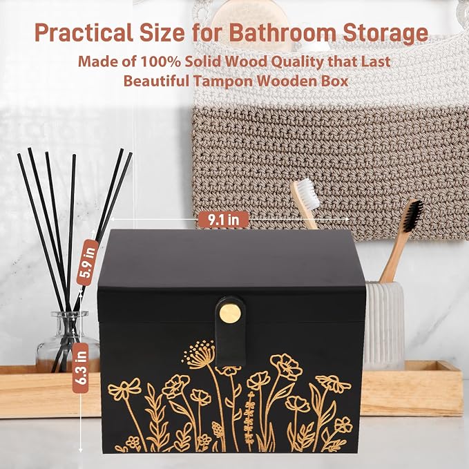 100% Solid Wood Tampon Holder Box - Image 3