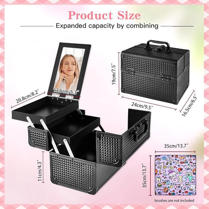 Makeup Train Case, Portable Makeup Case - Image 3