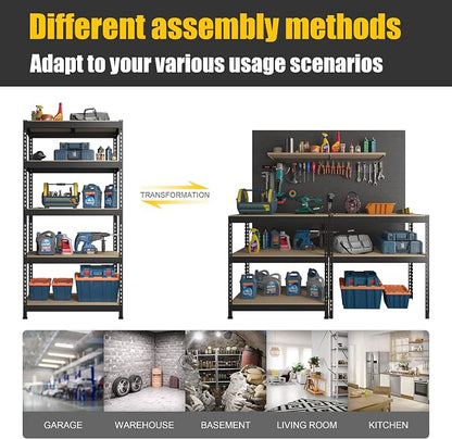 PrimeZone Storage Shelves 2 Packs 5 Tier Adjustable Garage Storage Shelving - Image 7