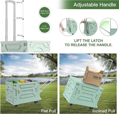 VECELO 23 GAL 2-in-1 Foldable Shopping Cart, Collapsible Utility Cart - Image 6