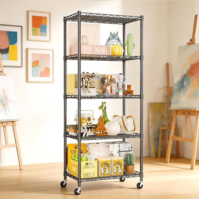 REGILLER 5-Wire Shelving Metal Storage Rack Adjustable Shelves, Standing - Image 7