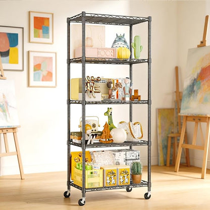 REGILLER 5-Wire Shelving Metal Storage Rack Adjustable Shelves, Standing - Image 7