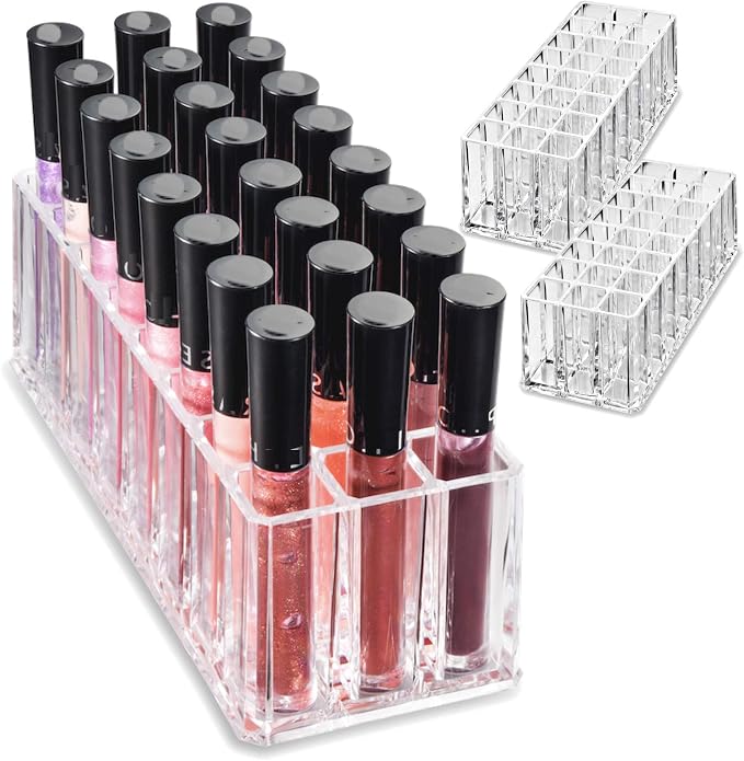 byAlegory Acrylic Lip Gloss Organizer & Beauty Makeup Holder | 24 Space by BYALEGORY