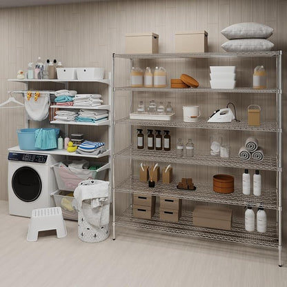 24" Deep x 72" Wide x 74" Height Wire Shelving Kit | 6-Tier | NSF Commercial - Image 2