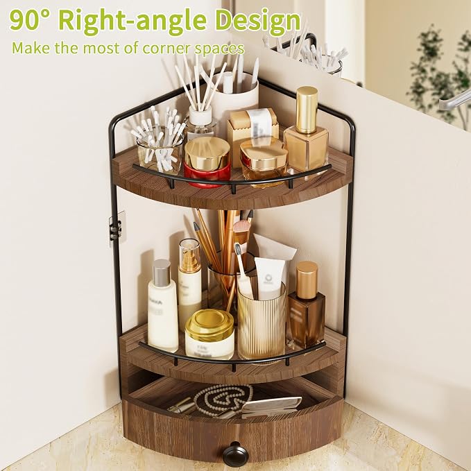 2-Tier Corner Bathroom Counter Organizer - Image 5