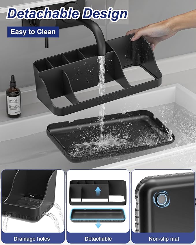Bathroom Counter Organizer and Storage, 7 Slots Detachable Toothbrush Holders - Image 2