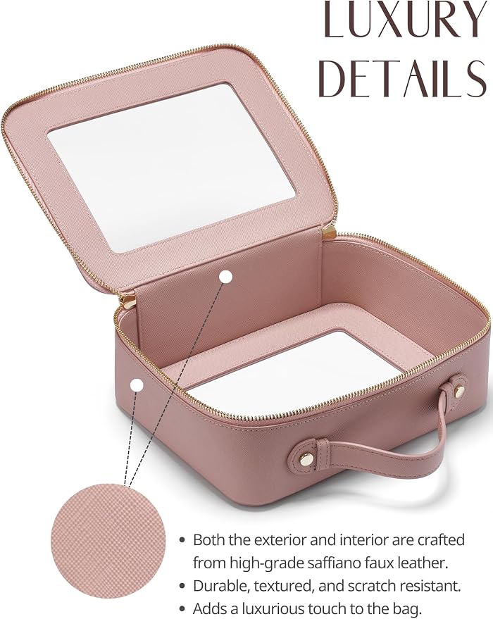 Popvibe Clear Makeup Bag Travel Cosmetic Case Transparent Toiletry Bag - Image 4
