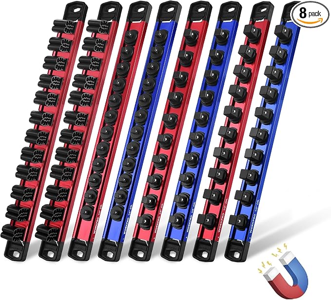 WORKPRO 8-Piece Magnetic Socket Organizer and Magnetic Screwdriver Organizer Set by WORKPRO
