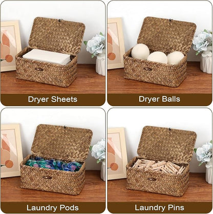 Dryer Sheet Holder, Woven Seagrass Dryer Sheets Storage Container - Image 7