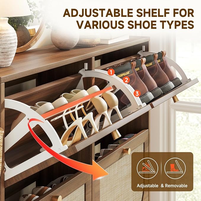 Rattan Shoe Cabinet for Entryway - Image 5