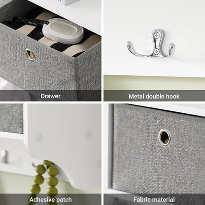 Haotian SoBuy Wall Shelf with Hooks, Coat Rack Wall Mounted with Shelf | Wall - Image 4