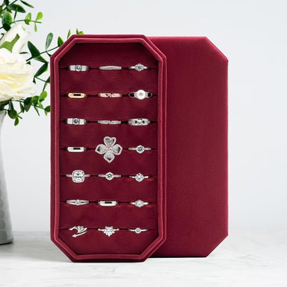 Velvet Ring Organizer Display Tray Jewelry Box Earring Holder Case - Image 5