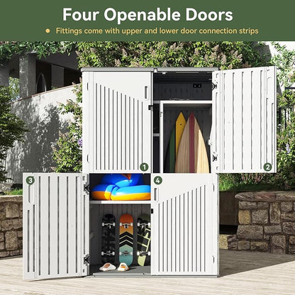 Aoxun Outdoor Storage Shed, 64 Cu.Ft Vertical Storage Sheds Outdoor - Image 3