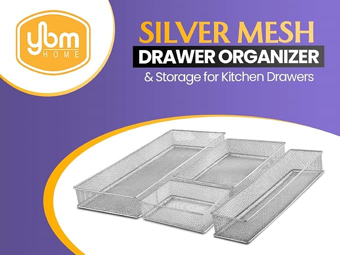 YBM HOME Silver Mesh Drawer Organizer and Storage - Image 3