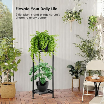 Plant Stand Indoor Outdoor, 2 Tier 30" Tall Metal Plant Stands, Heavy Duty - Image 9