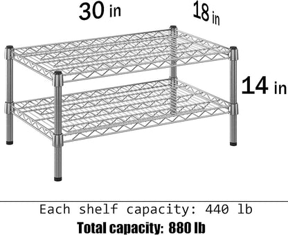18" Deep x 30" Wide x 14" Height Wire Shelving Kit | 2-Tier | NSF Commercial - Image 3