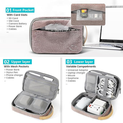 Travelkin Travel Electronic Cord Organizer Travel Case, Travel Cable Organizer - Image 2