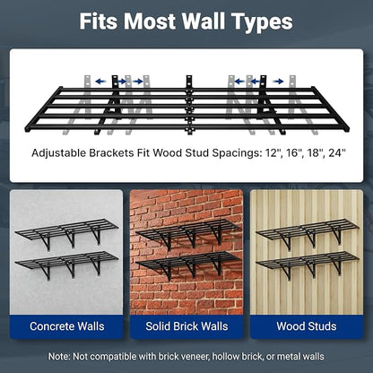 FLEXIMOUNTS 4-Pack 2x6ft Heavy Duty Garage Wall Shelving, 800lbs Capacity - Image 8