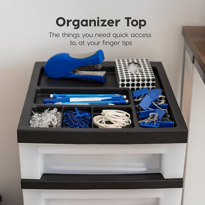 IRIS USA Plastic Drawer Storage Organizer Rolling Cart, - Image 5