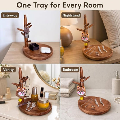 Solid Acacia Key Tray for Entryway Table, Key Holder - Image 6