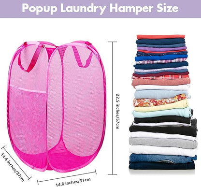 DUCOO Pop Up Laundry Hamper, 70L Collapsible Mesh Laundry Basket - Image 2