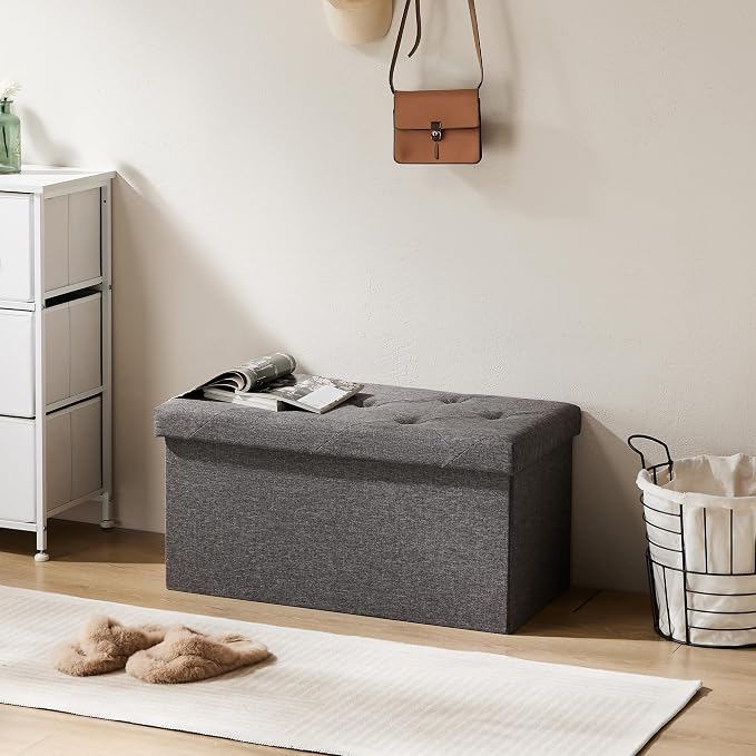 Sweetcrispy 30 Inch Folding Storage Ottoman Bench, Ottoman - Image 8