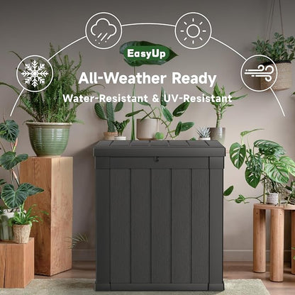 EasyUp 50 Gallon Outdoor Storage Box, Resin Waterproof UV-Resistant Deck Box - Image 4