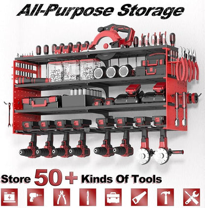 Power Tool Organizer Wall Mount, Cordless Drill Hanger Storage Rack 8 Drill - Image 5