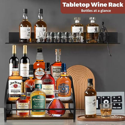3-Tier Liquor Bottle Display Shelf, Exquisite Metal Design, Extra Large Bar - Image 5