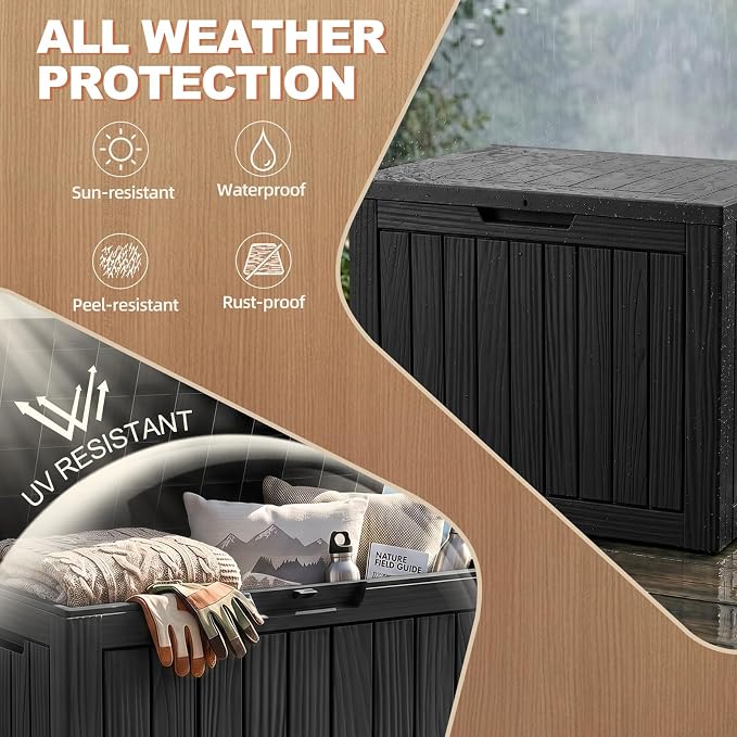 EFU Outdoor Storage Box 60 Gallon Deck Box Lockable UV Resistance Waterproof - Image 2