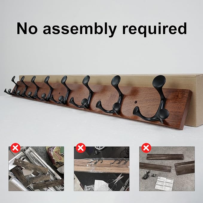 SKOLOO 43-Inch Wood Coat Rack Wall Mount - Image 5