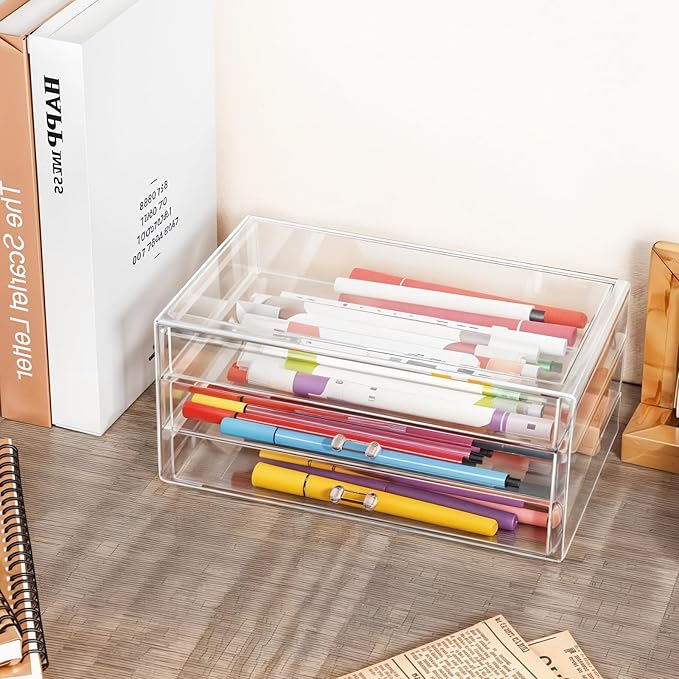 Acrylic Drawers Stackable, 9.3 X 5.3 X 4 Inch Stackable Makeup Organizer - Image 6
