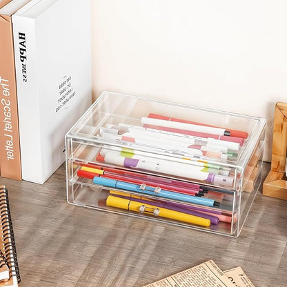 Acrylic Drawers Stackable, 9.3 X 5.3 X 4 Inch Stackable Makeup Organizer - Image 6