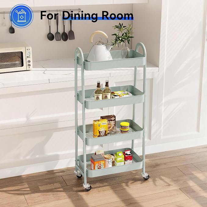 NEWBULIG 4-Tier Metal Rolling Cart - Image 6