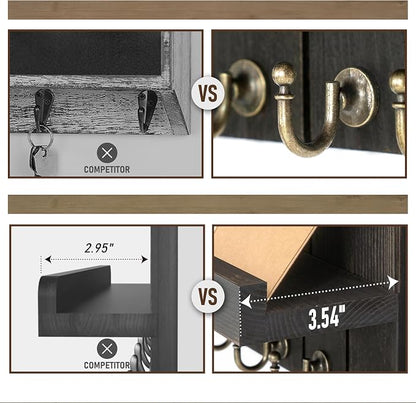 Rebee Vision Pine Wood Key Holder Wall Mount - Image 6